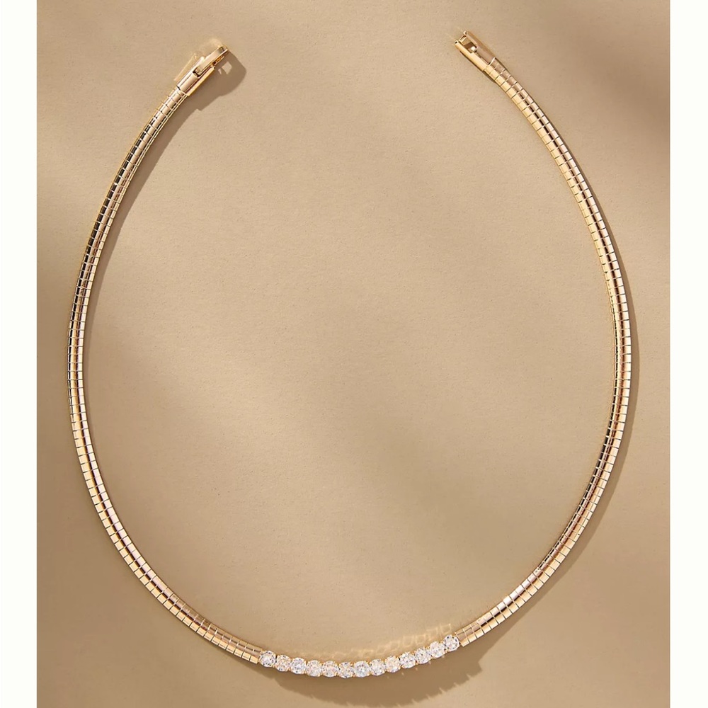 NWT Anthropologie Crystal Collar Snake Chain Necklace